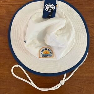 Life Is Good White and Navy Bucket Hat
